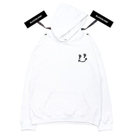 『BLACKBLOND』 　リフレクションクラシックスマイルロゴパーカー (White)