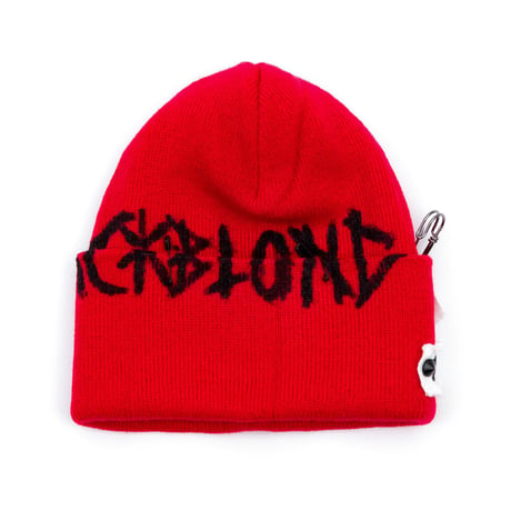 Blackblond Graffiti Logo Patch Beanie (Black, Red )