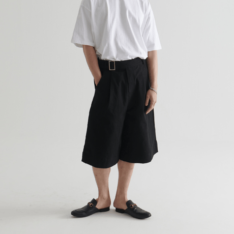 『BY.L 』 バミューダコットンパンツ (Black)