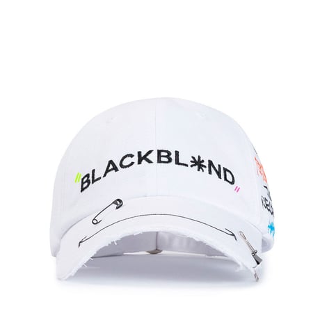 『BLACKBLOND』 クラシックロゴスマイルキャップ (White)