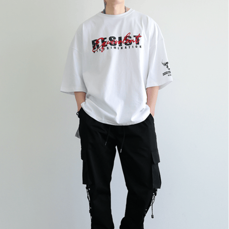 『BAUST』  シグネチャーロゴスカルショートスリーブ Tシャツ (White)