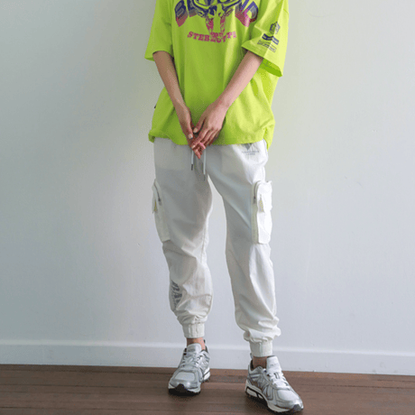 『BAUST』 ジッパーダブルポケットジョガーパンツ (Cream)