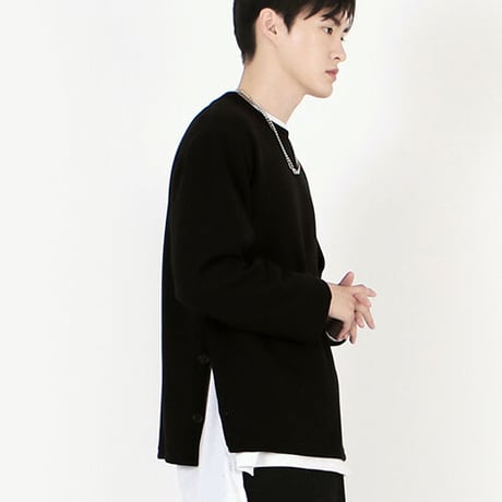『 BY.L 』    ラウンドオープンニット (Black)