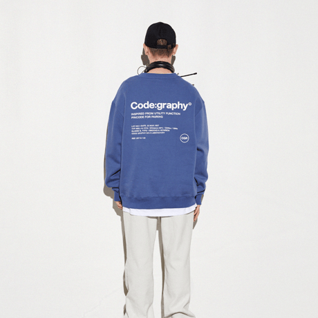『Code:graphy』 　レファレンスロゴスウェット (Blue)