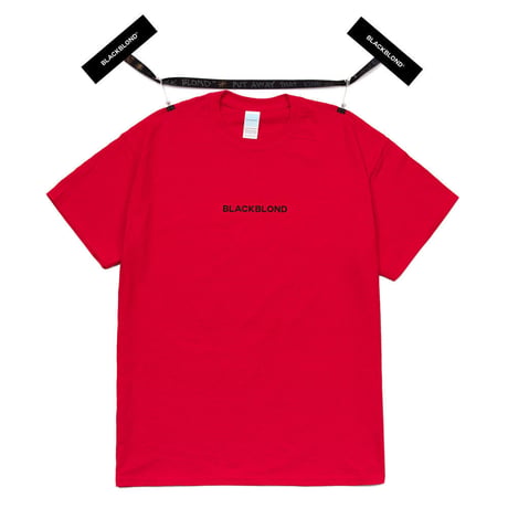 『BLACKBLOND』  オリジナルセンターロゴショーツスリーブ Tシャツ (Red)