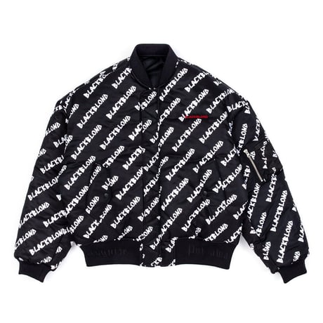 『BLACKBLOND』 　グラフィティーロゴリバーシブルMA-1ボマージャケット (Black)