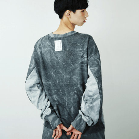 『Swallowtale』 タイダイカラーブロックオーバーサイズスウェット (Gray)