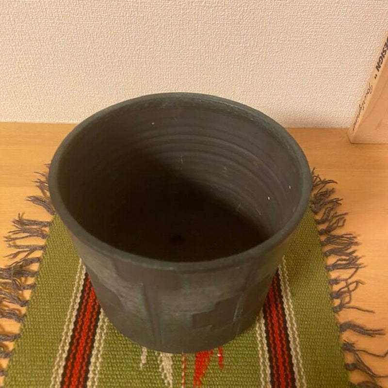 BKB セラミックス ☆barrelブラウン／ターコイズ 鉢プランター