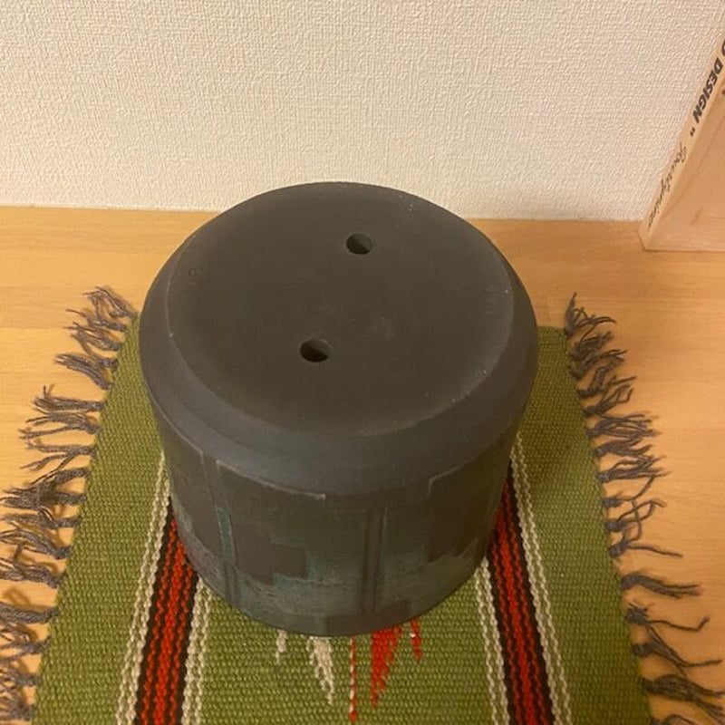 BKB セラミックス ☆barrelブラウン／ターコイズ 鉢プランター