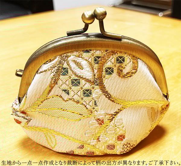和柄 西陣織金襴 金糸 ラメ糸【ハンドメイド】がま口バッグ