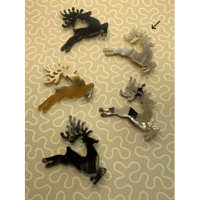 Venezian designer's buffalo horn reindeer brooch