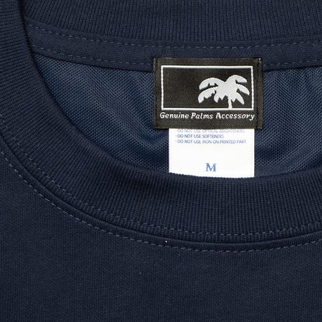 [6/1再入荷] "定番パームスロゴ" Tシャツ ネイビー｜コットン × 機能素材のダブルフェイスクロスボディ