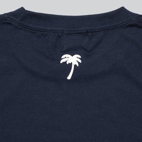 [6/1再入荷] "定番パームスロゴ" Tシャツ ネイビー｜コットン × 機能素材のダブルフェイスクロスボディ
