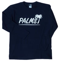 [6/1再入荷] "定番パームスロゴ" ロングスリーブTシャツ ネイビー｜5.6オンスヘビーウェイトコットン