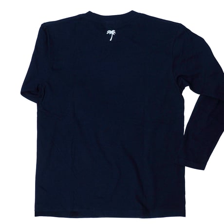 [6/1再入荷] "定番パームスロゴ" ロングスリーブTシャツ ネイビー｜5.6オンスヘビーウェイトコットン