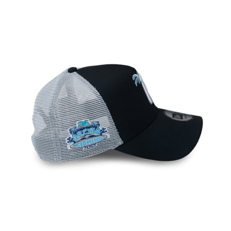 PALMS×NEW ERA 9FORTY A-Frame Trucker "Emblem Logo" ／ブラック×グレー