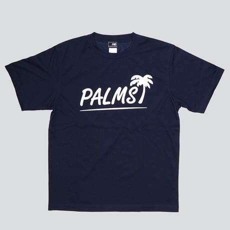 [6/1再入荷] "定番パームスロゴ" Tシャツ ネイビー｜コットン × 機能素材のダブルフェイスクロスボディ