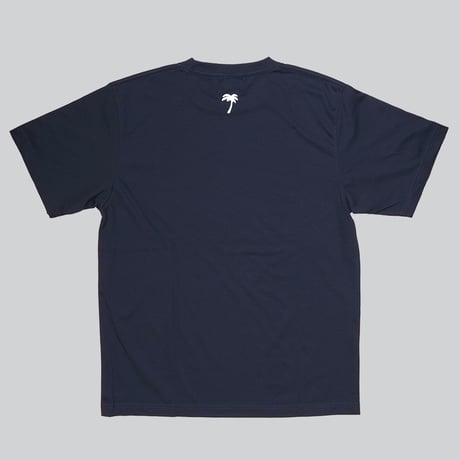 [6/1再入荷] "定番パームスロゴ" Tシャツ ネイビー｜コットン × 機能素材のダブルフェイスクロスボディ