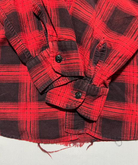 60's RED RAM Print Flannel Shirts