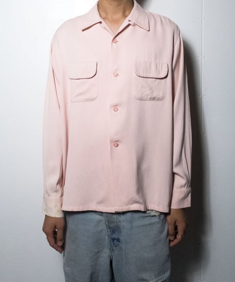 50's Towncraft Rayon Open Collar Shirts L