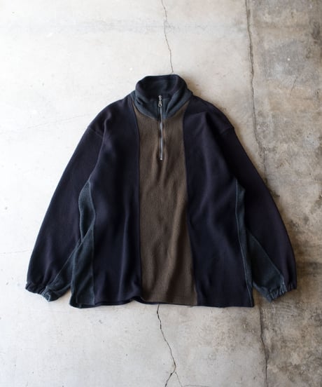 90's BURNSIDE Fleece Half Zip Pullover L