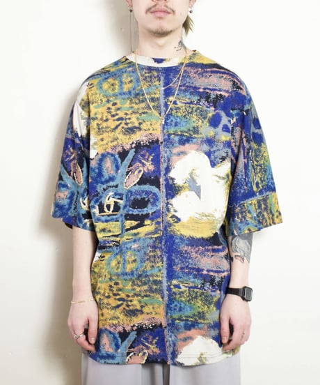 90's Goouch All Over Patterned Rayon S/S T-shirts 2