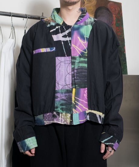 Jewels Abstract Patterned Reversible Zip-up Jacket M