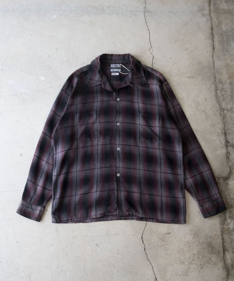 60's Grant-Crest Over dyed Ombre Check Shirts L