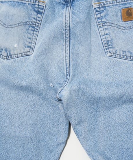 90's Carhartt Crashed Fleece Liner Denim Pants 34×34
