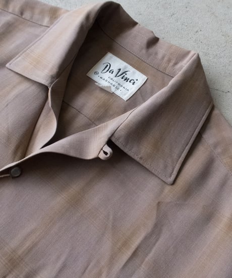 60's Da Vinci Shadow Check Shirts M