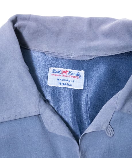 50's Daily Double Open Collar Rayon Shirts M