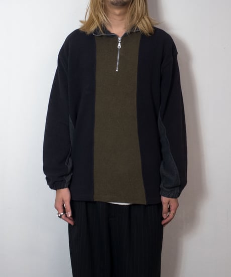90's BURNSIDE Fleece Half Zip Pullover L