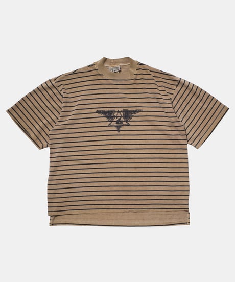 90's JIMMY'Z Paff Printing Striped Tops M