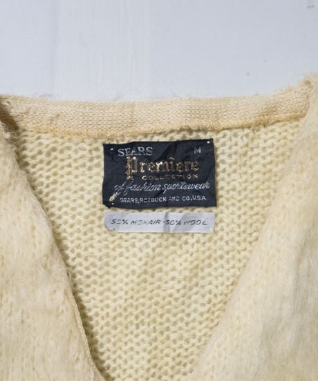 60's SEARS Premiere Mohair Cardigan M