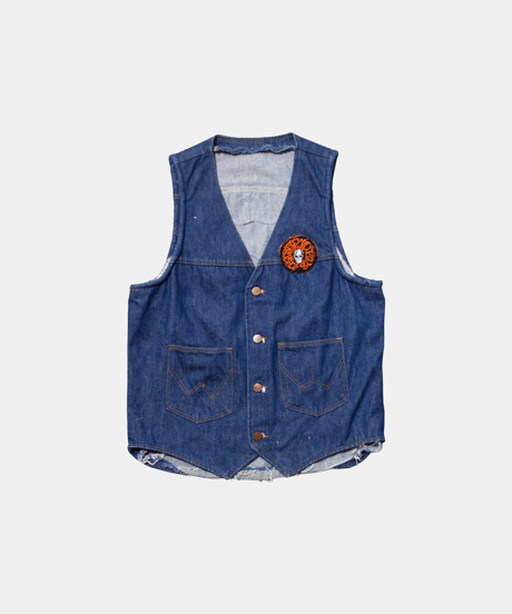 80's Wrangler Customized Denim Vest "Motorcycle"