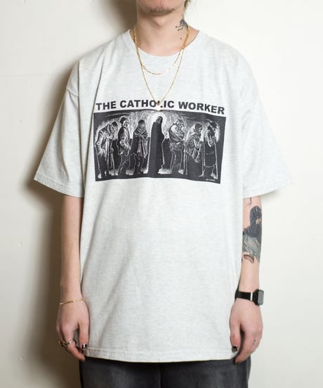 90's Fritz Eichenberg "The Catholic Worker" S/S T-shirts XL