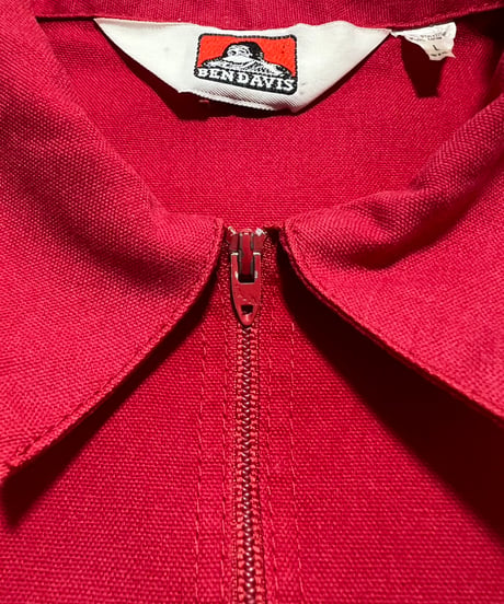 80's BEN DAVIS Half Zip Work Shirts L