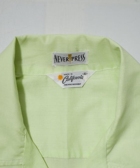70's Never Press Polyester O/C Shirts XL