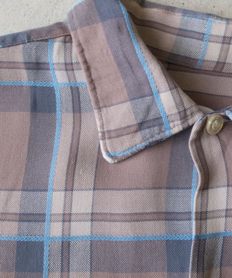 60-70's ely walker Rayon Check Shirts M