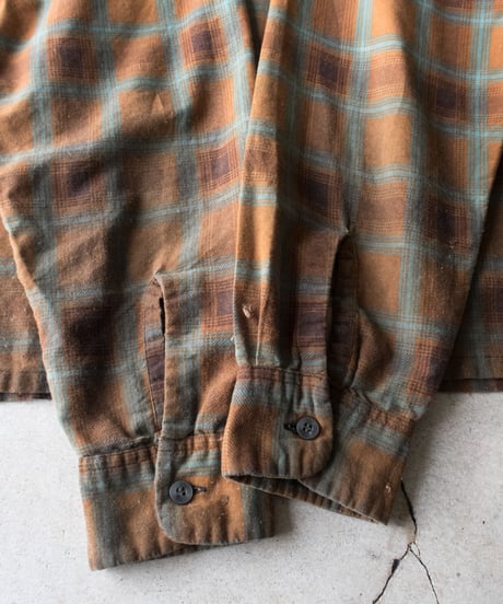 60-70's Penney's Towncraft Print Flannel Shirts L