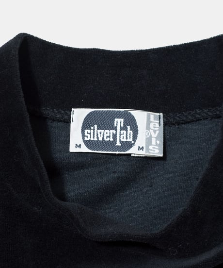 90's Silvertab Velour Mock Neck Pullover M