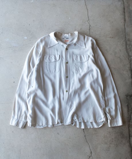50's PILGRIM Single Color Rayon Shirts L