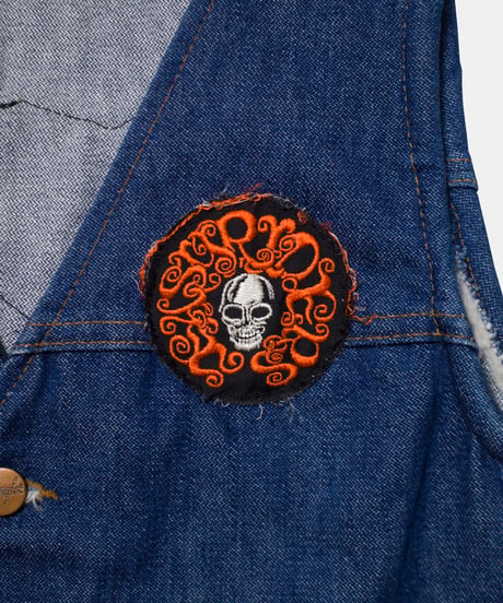 80's Wrangler Customized Denim Vest "Motorcycle"