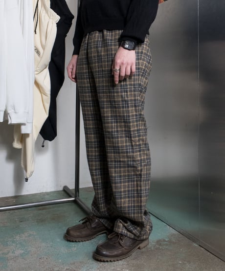 70's Majer Slacks Pure Wool Check Slacks 34×32?
