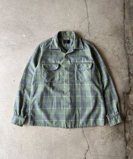 60's PENDLETON Wool Check Board Shirts M