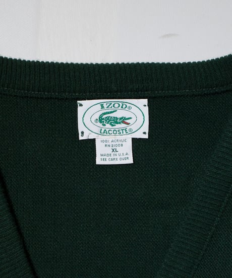80-90's IZOD Lacoste Acrylic V-neck Sweater XL