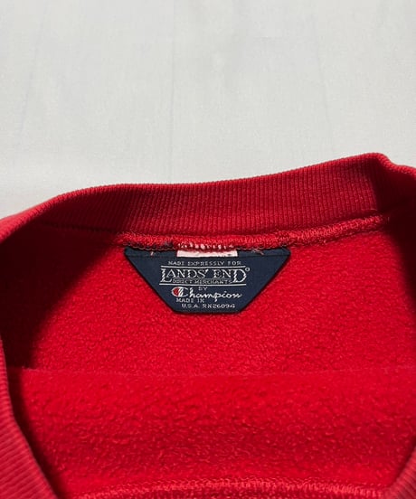 80's LANDS' END×Champion Reverse Weave Crew Neck XL