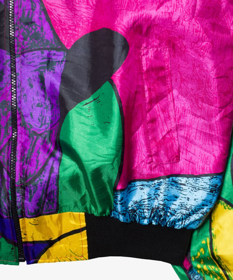 90's Picasso All Over Print Satin Jacket