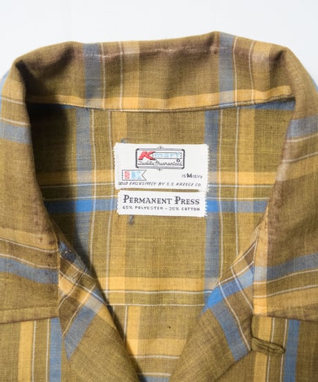 60's Kmart Permanent Press Check Shirts M