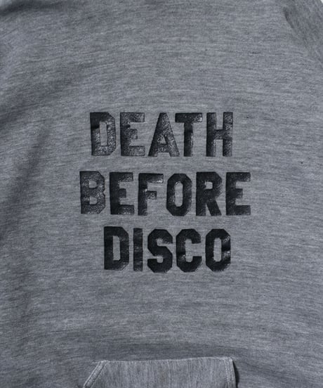 70-80's Russell Body Hoodie "Death Before Disco" XL